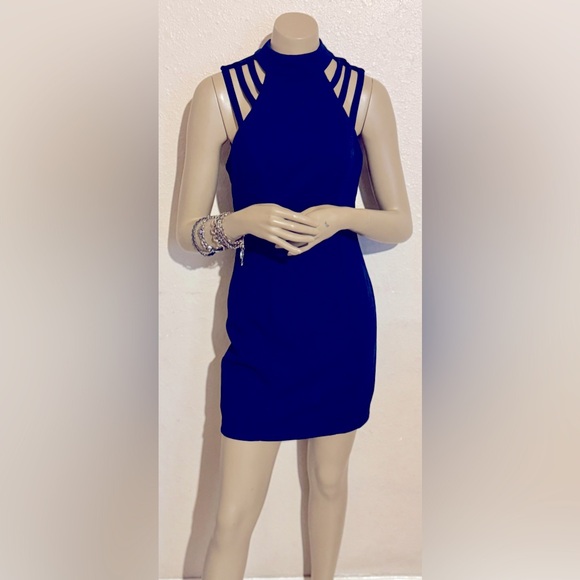 Strappy Navy Blue Mini Dress - Picture 1 of 10